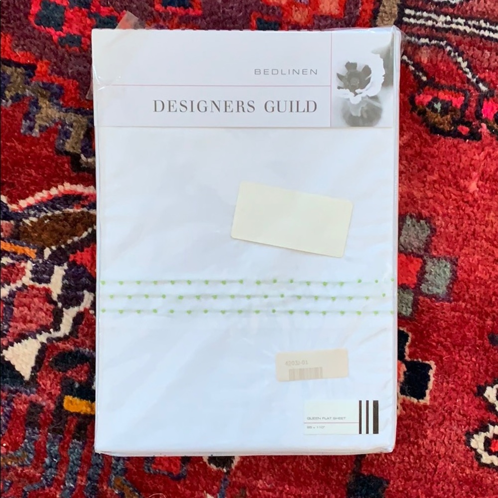 Designers Guild Queen sz sheet in fine cotton new in package